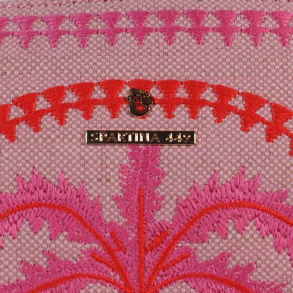 Spartina 449 Fiesta Embroidered Tote Bag- Richmond Hill Pink Palms - NWT - Picture 5 of 8